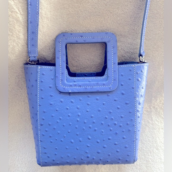 Staud Mini Shirley Bag in Periwinkle Embossed Ostrich - so gorgeous! - Picture 3 of 12